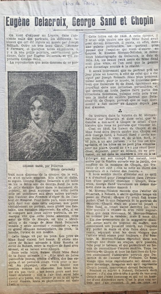 Delacroix, Sand et Chopin 1921 Mon Sand